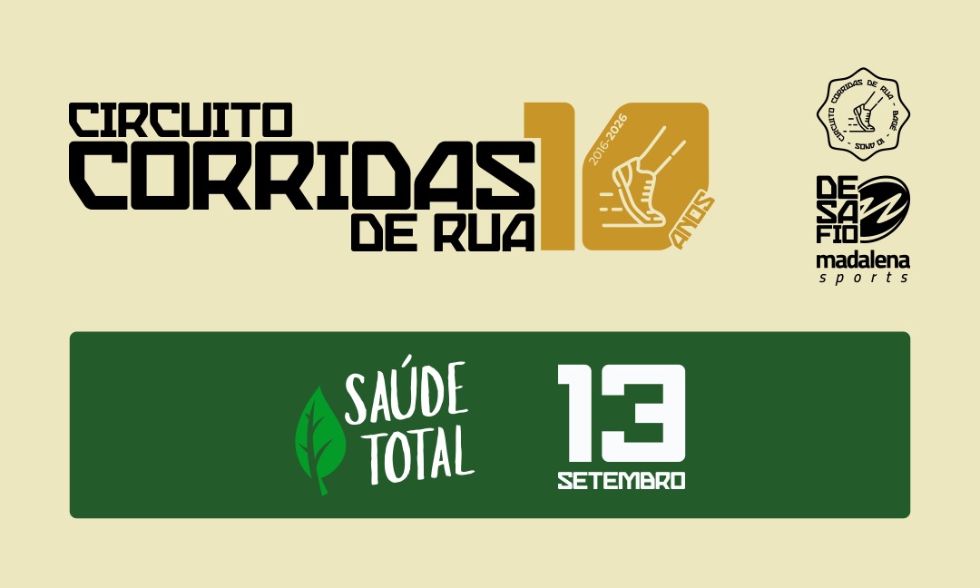 Circuito Corridas de Rua de Bagé 2026 - Ano 10 - Etapa Saúde Total Produtos Naturais